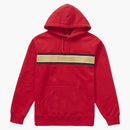 Supreme Chest Stripe Logo Hooded Sweatshirt Red