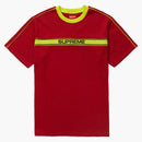 Supreme Chest Stripe Logo S/s Top Dark Red