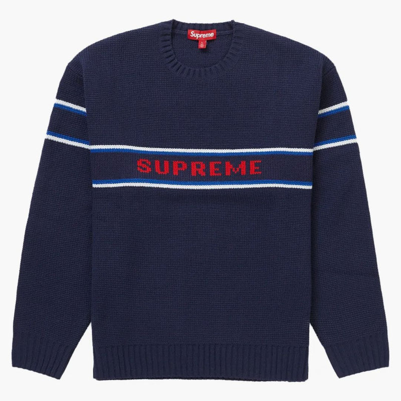 Supreme Chest Stripe Sweater (FW23) Navy