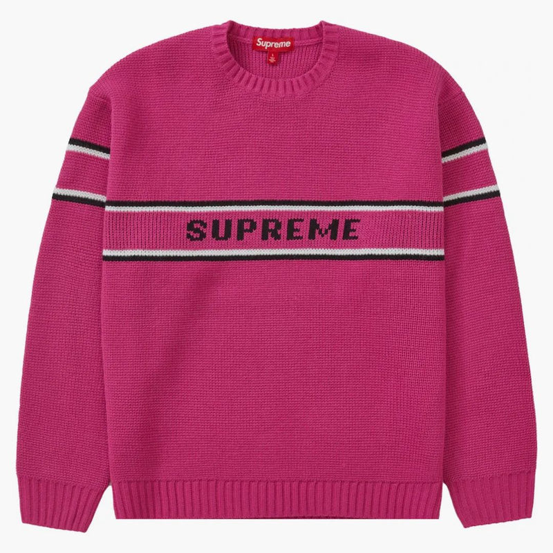 Supreme Chest Stripe tröja (FW23) rosa