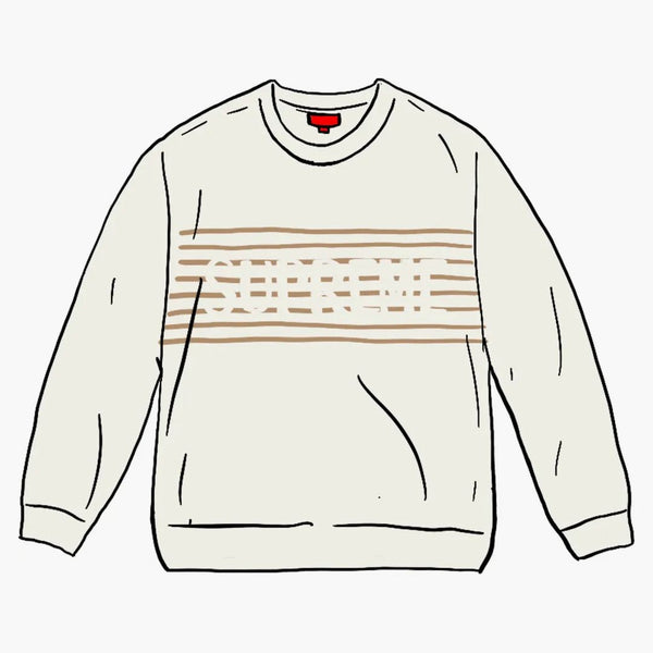 Supreme Chest Stripe tröja elfenben