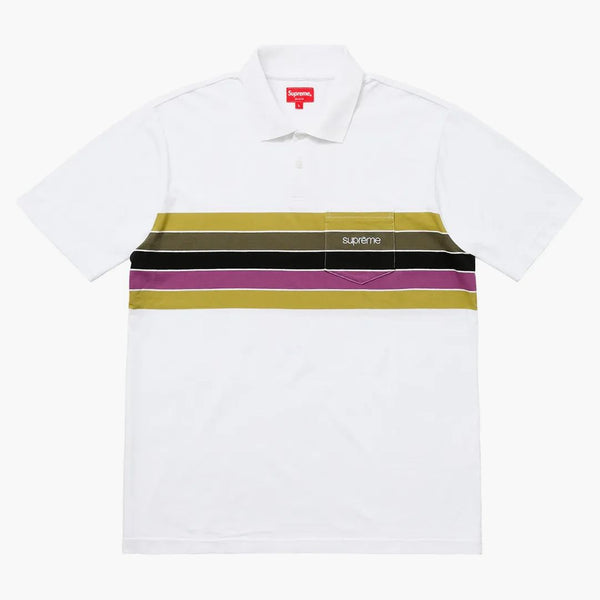 Supreme Chest Stripes Polo White
