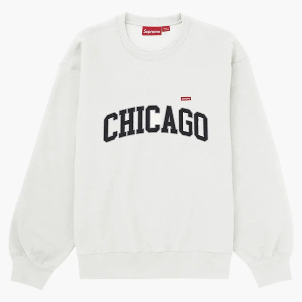 Supreme Chicago Shop Small Box CrewNeck White