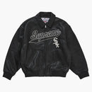Supreme Chicago White Sox Leather Varsity Jacket Black