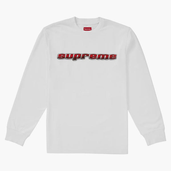 Logo Supreme Chrome L/S Top White