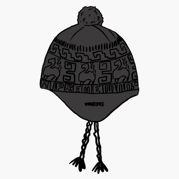 Supreme Chullo Windstopper Earflap Beanie Black
