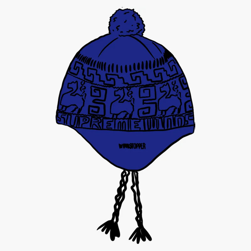 Supreme Chullo Windstopper Earflap Beanie Blue