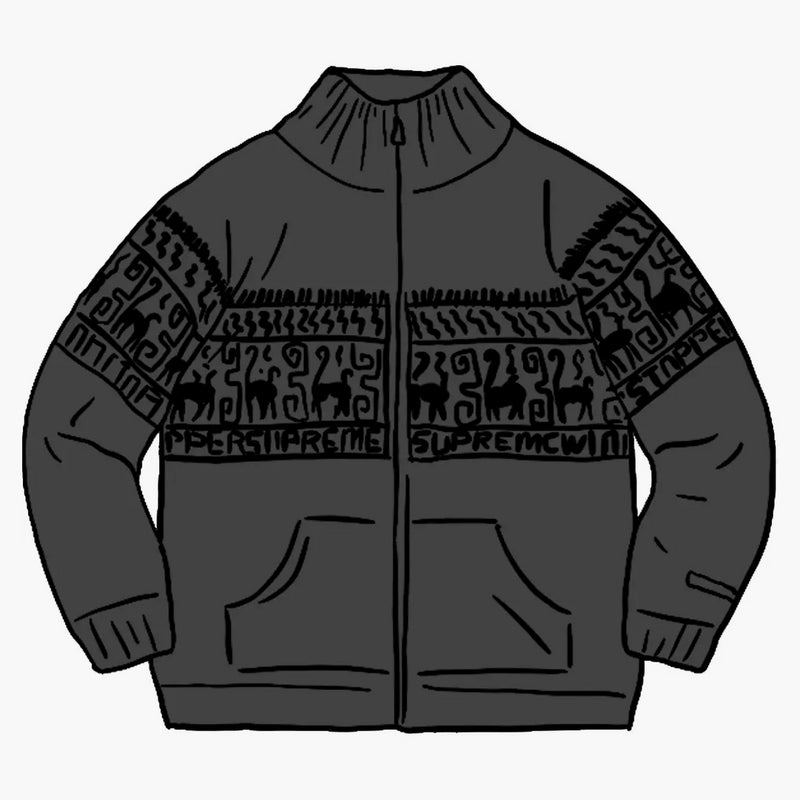 Supreme Chullo Windstopper zip up tröja svart