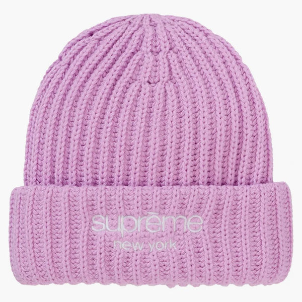 Supreme Chunky Rib Classic Logo Beanie Pink