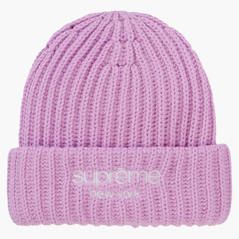 Supreme Chunky Rib Classic Logo Beanie Pink