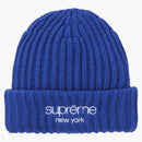 Supreme Chunky Rib Classic Logo Beanie Royal