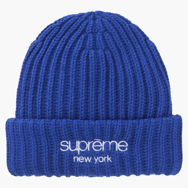 Supreme Chunky Rib Classic Logo Beanie Royal