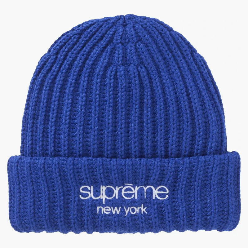Supreme Chunky Rib Classic Logo Beanie Royal
