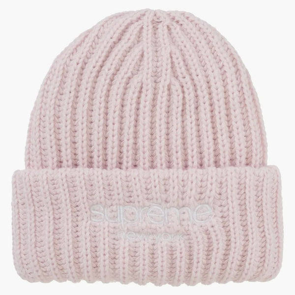 Supreme Classic Logo Chunky Ribbed Beanie (fw24) Light Pink