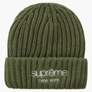 Supreme Classic Logo Chunky Ribbed Beanie Olive