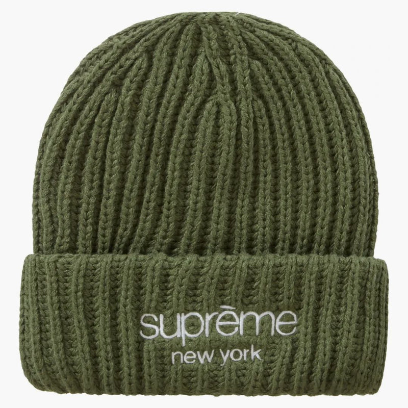 Nejvyšší klasické logo Chunky Ribbed Beanie Olive