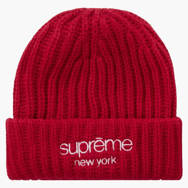 Nejvyšší klasické logo Chunky Ribbed Beanie Red