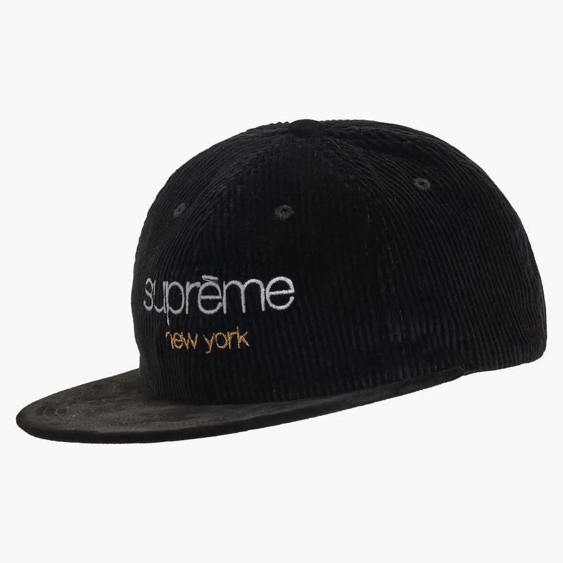 Supreme Classic Logo Corduroy 6-Panel Black
