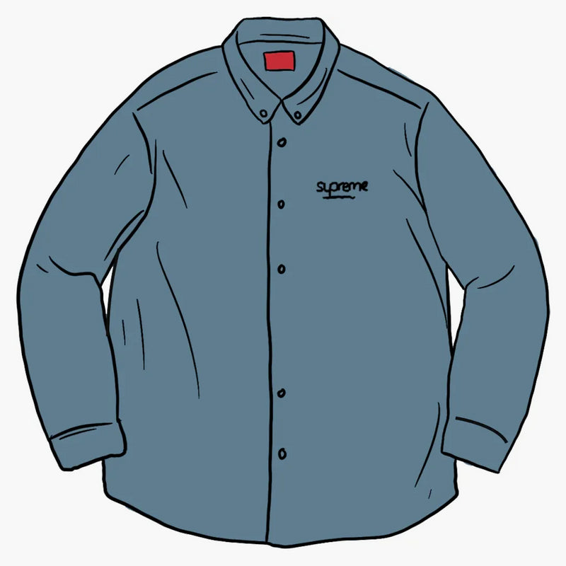 Supreme Classic logo denim shirt light blue