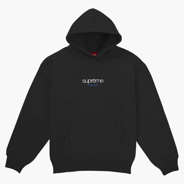 Supreme Classic Logo New York Shop Hooded Sweatshirt Black