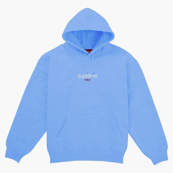 Supreme Classic Logo Milan Shop Hooded Sweatshirt Light Blue
