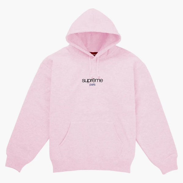 Supreme Classic Logo Shop Hooded Sweatshirt Light Pink
