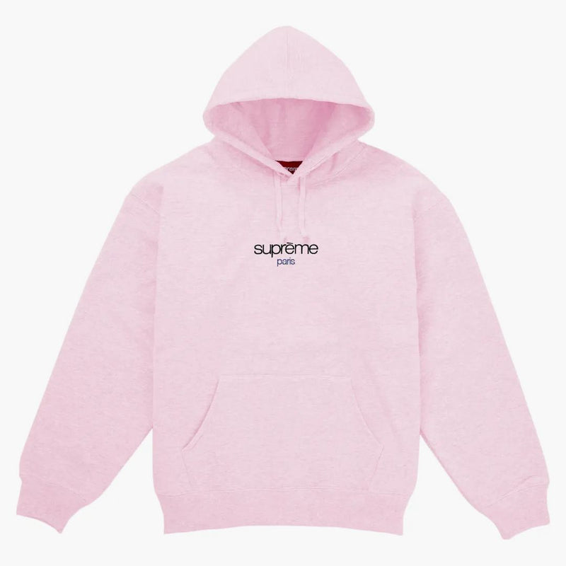 Supreme Classic Logo Shop Hooded Sweatshirt Light Pink