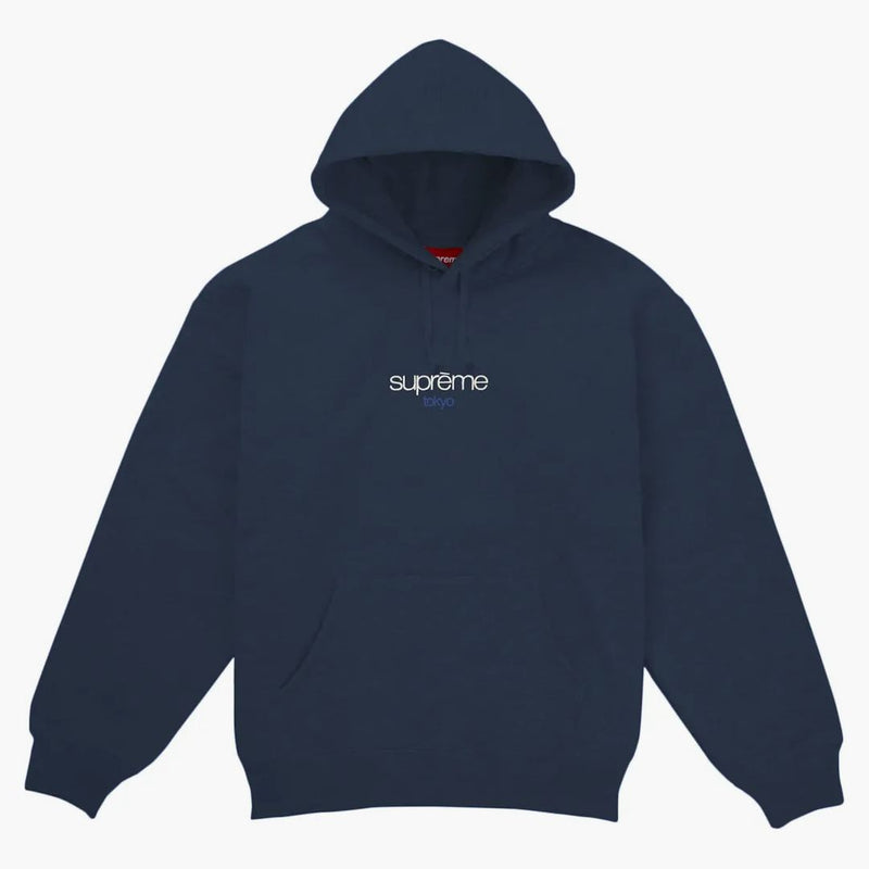 Supreme Classic Logo Shop Tokyo Hooded Sweatshirt Navy
