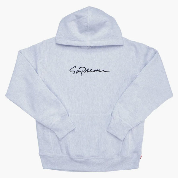 Supreme Classic Script Hooded Sweatshirt Ash Grey