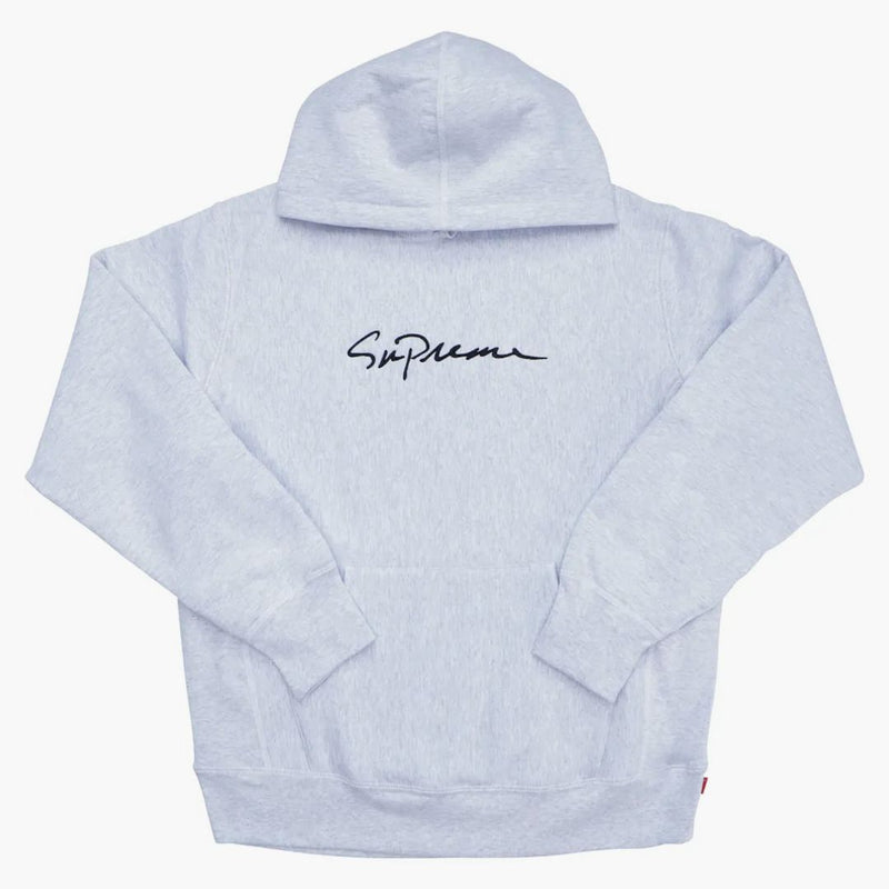 Supreme Classic Script Hooded Sweatshirt Ash Grey