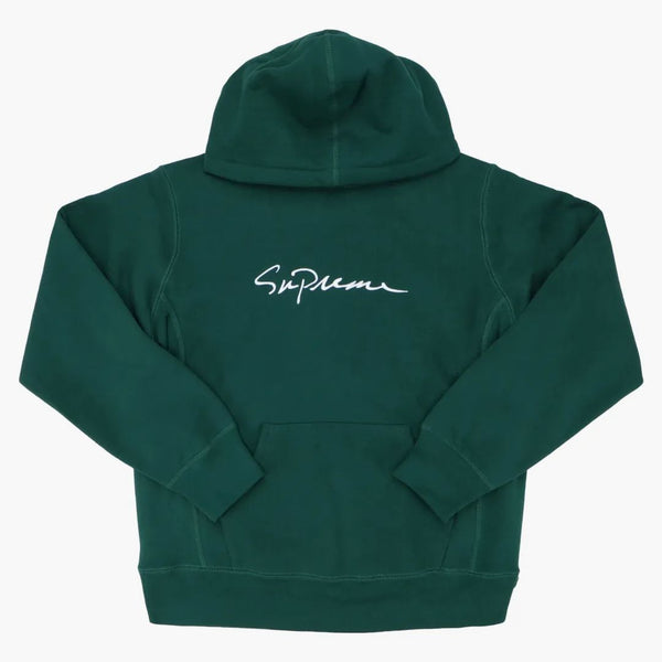 Supreme Classic Script Hooded Sweatshirt Dark Green