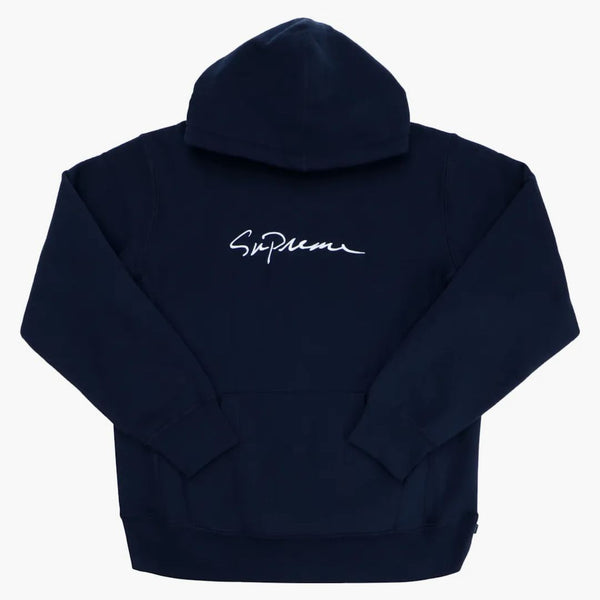 Supreme Classic Script Hooded Sweatshirt Navy