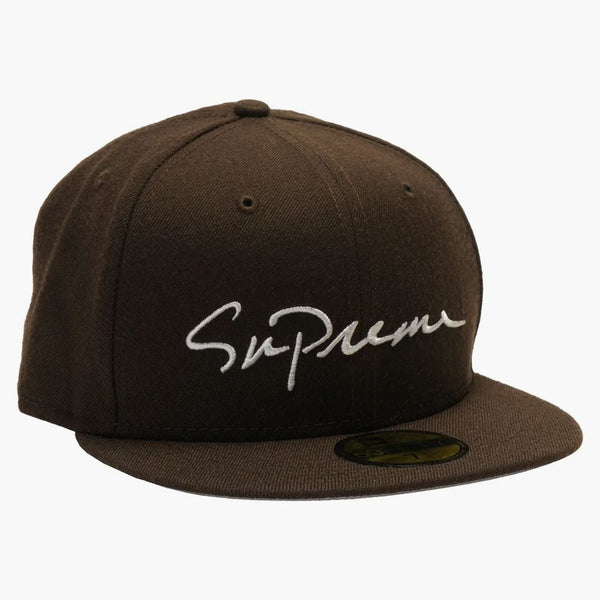 Supreme Classic Script New Era Cap Brown
