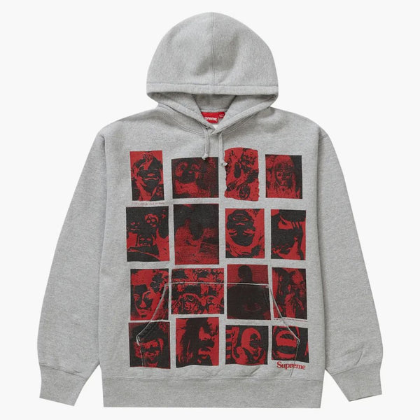 Nejvyšší kolážní mřížka kapucí mikina Heather šedá