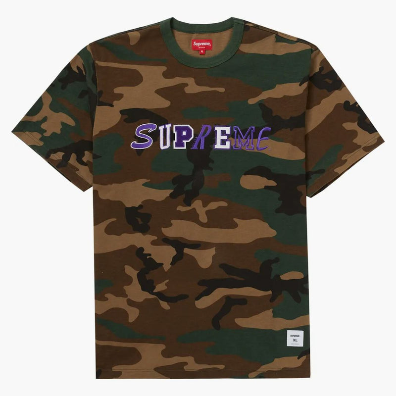 Logo Supreme Collage S/S Top Woodland Camo