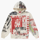 Supreme Collage Zip Up Hooded Sweatshirt White