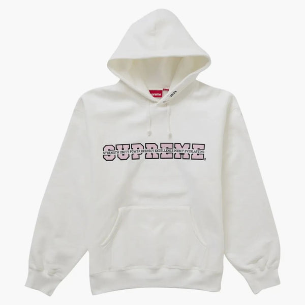 Supreme Collegiate Acronym Hooded Sweatshirt White