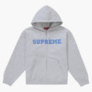 Supreme Collegiate Applique Zip Up Hooded Sweatshirt Ash Grey