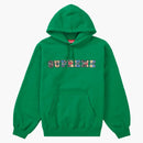 Nejvyšší vysokoškolská kožená kožená mikina s kapucí zelená