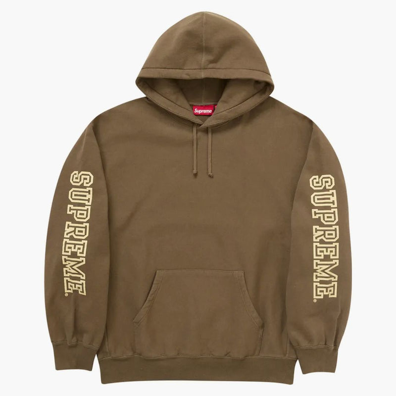 Suprema Collegiate Sleeve Felpa con cappuccio Oliva Brown