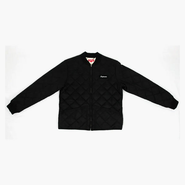 Supreme Color Blocked Quilted Jacket Black