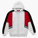 Supreme Color Blocked Zip Up Hooded Sweatshirt Ash Gray