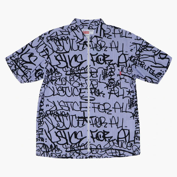 Supreme Comme des Garcon Shirt Graphic S/S Shirt Blue Stripe
