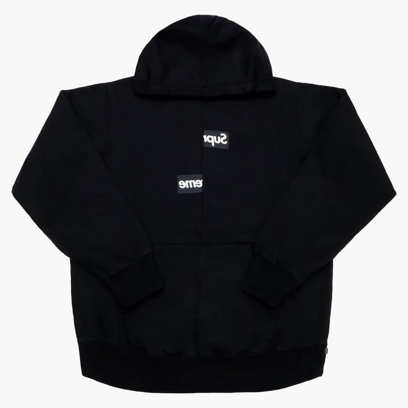 Nejvyšší komise z košile Garcon Ship Split Box Logo Mikina s kapucí černou
