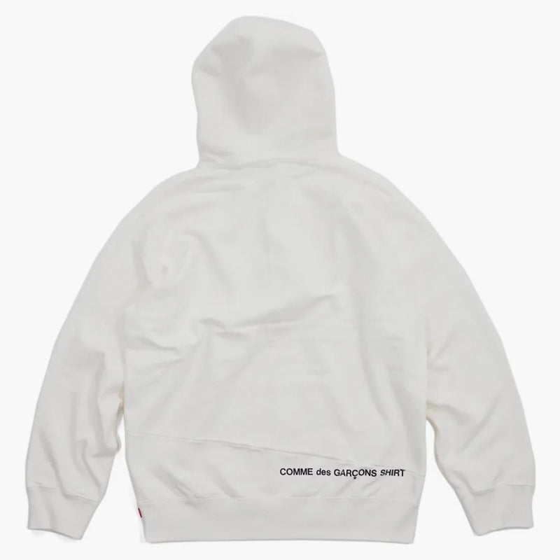 Nejvyšší komise z košile Garcon Spib Split Box Logo Mikina s kapucí bílá