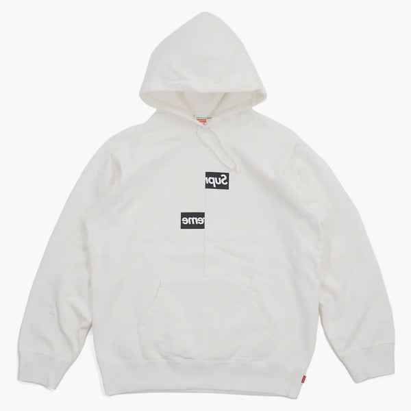 Nejvyšší komise z košile Garcon Spib Split Box Logo Mikina s kapucí bílá