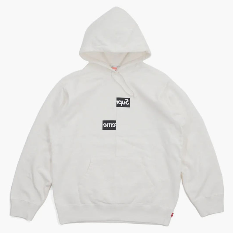 Nejvyšší komise z košile Garcon Spib Split Box Logo Mikina s kapucí bílá
