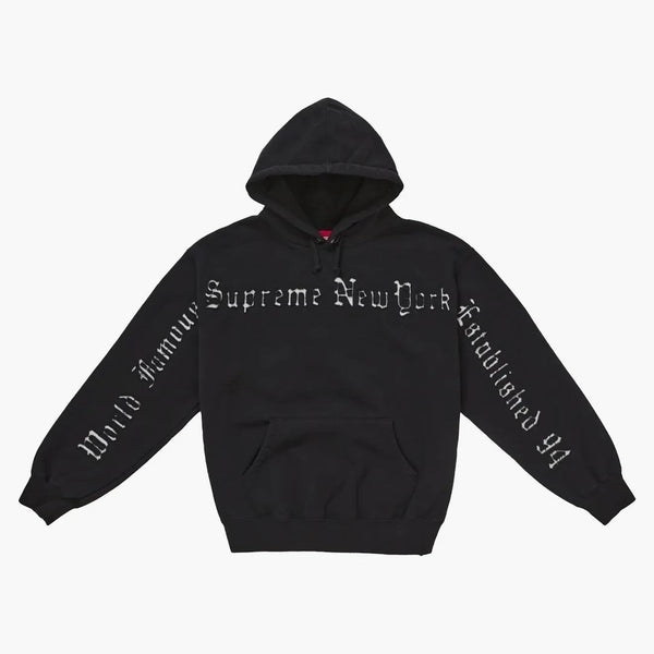 Supreme Contrast Cutout Hooded Sweatshirt Black