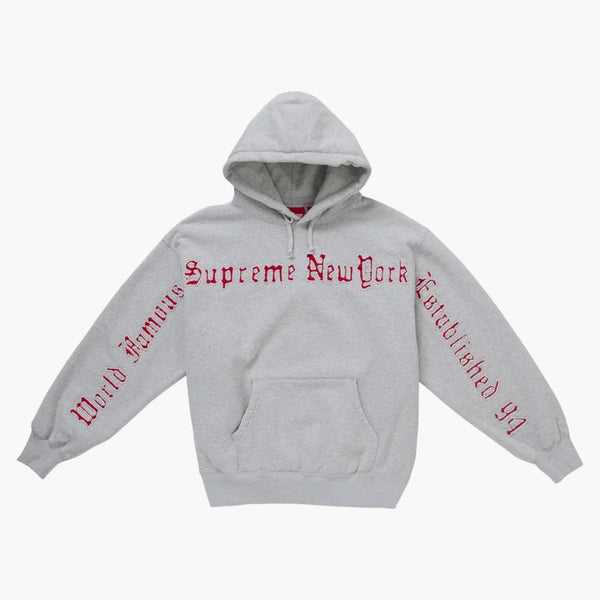 Supreme Contrast Cutout Hooded Sweatshirt Grey