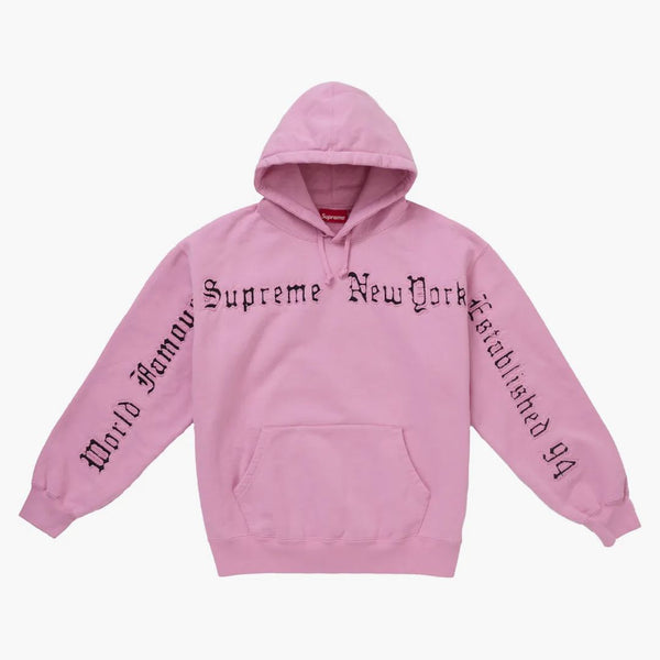 Supreme Contrast Cutout Hooded Sweatshirt Pink